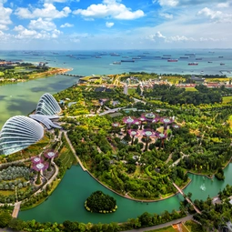 Aerial View of Singapore City at Day